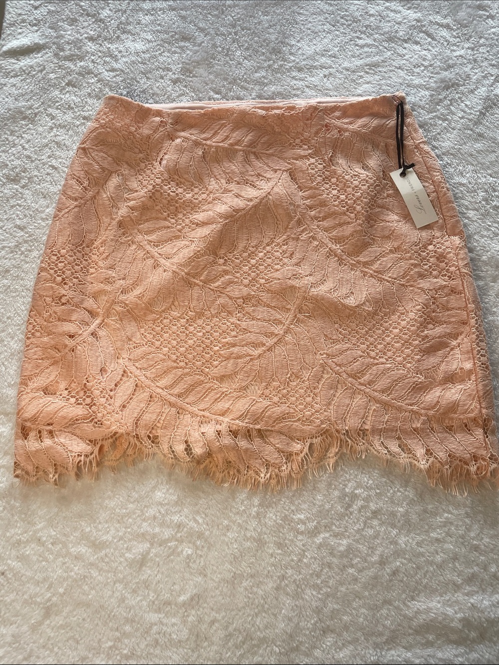 NWT Lovers and Friends Fringe Skirt Peach M